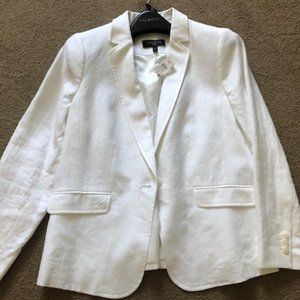 New with tag Talbots White Linen Blazer Size 10P